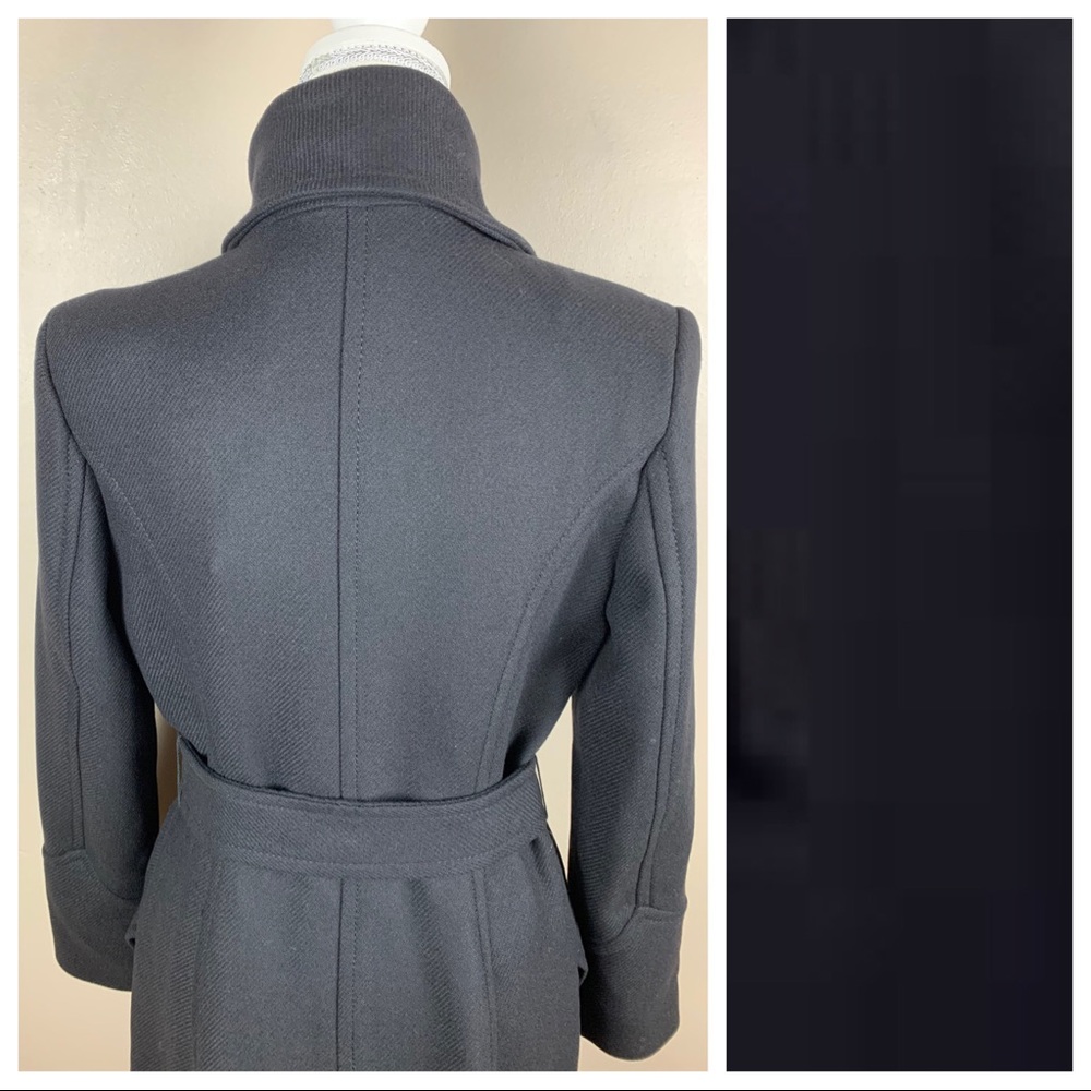 NWT. Zara Black Wool Long Coat. Size XS. - Picture 7 of 16